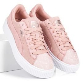 Puma Suede Plateau Pebble WN`S rosa 1