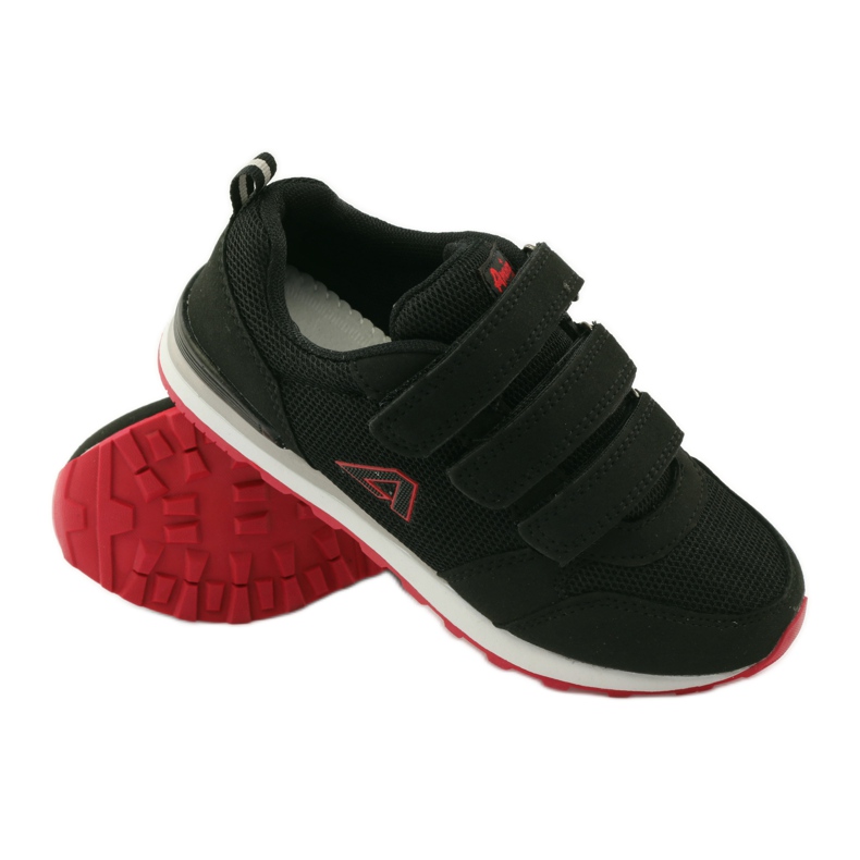American Club Sportschuhe aus amerikanischem Leder mit Innensohle rot schwarz 3