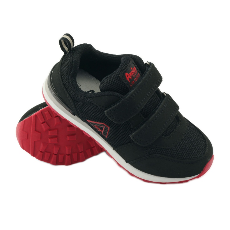 American Club Sportschuhe aus amerikanischem Leder mit Innensohle rot schwarz 3