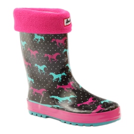 American Club Sockengaloschen + Einsatz für amerikanische Pferde schwarz grün rosa 1