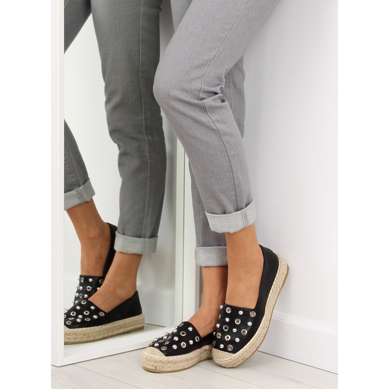 Schwarze Espadrilles 7680 schwarz 1