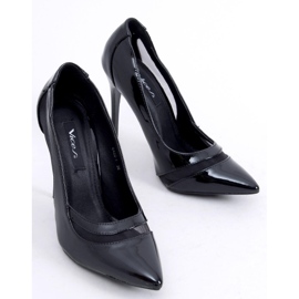 Pumps auf einer Nadel mit Mesh E422 Schwarz 1