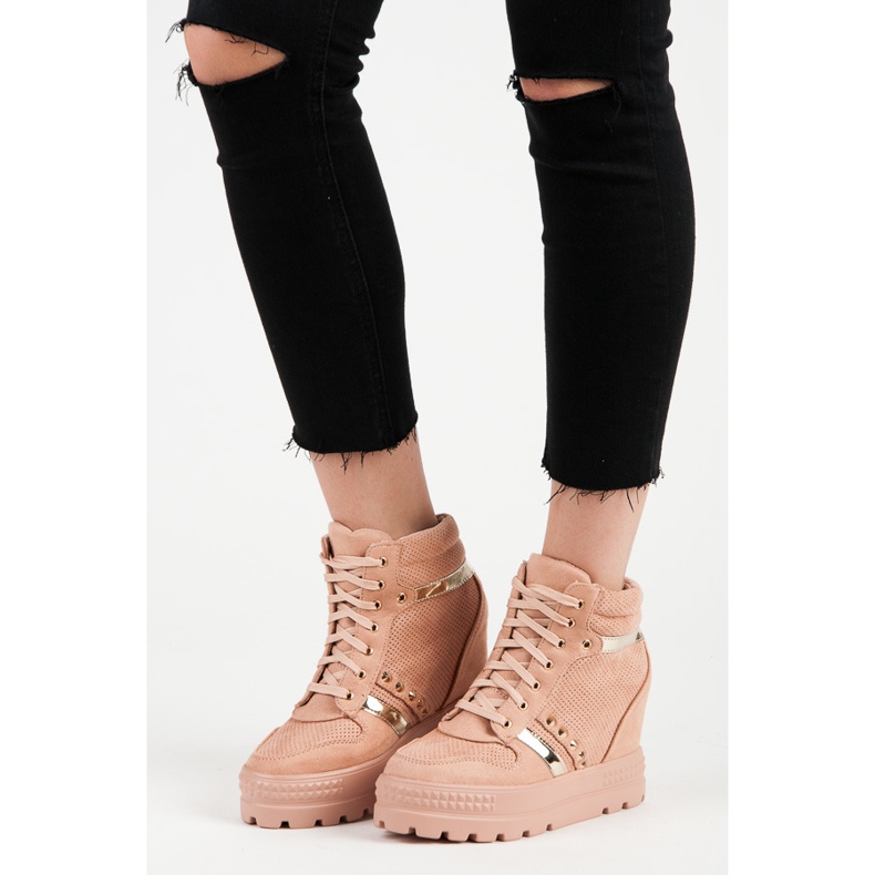 Bestelle Plateau-Turnschuhe rosa 1