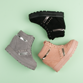 Bestelle Plateau-Turnschuhe schwarz 1