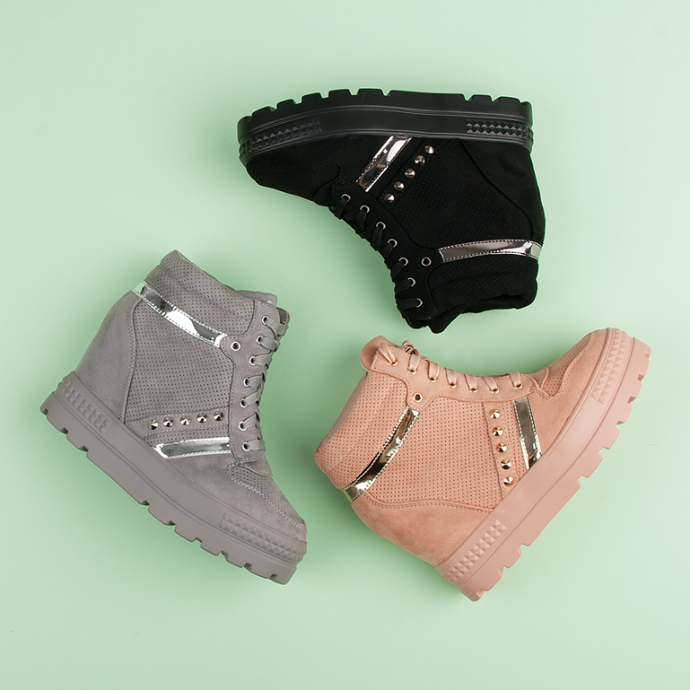 Bestelle Plateau-Turnschuhe schwarz 1