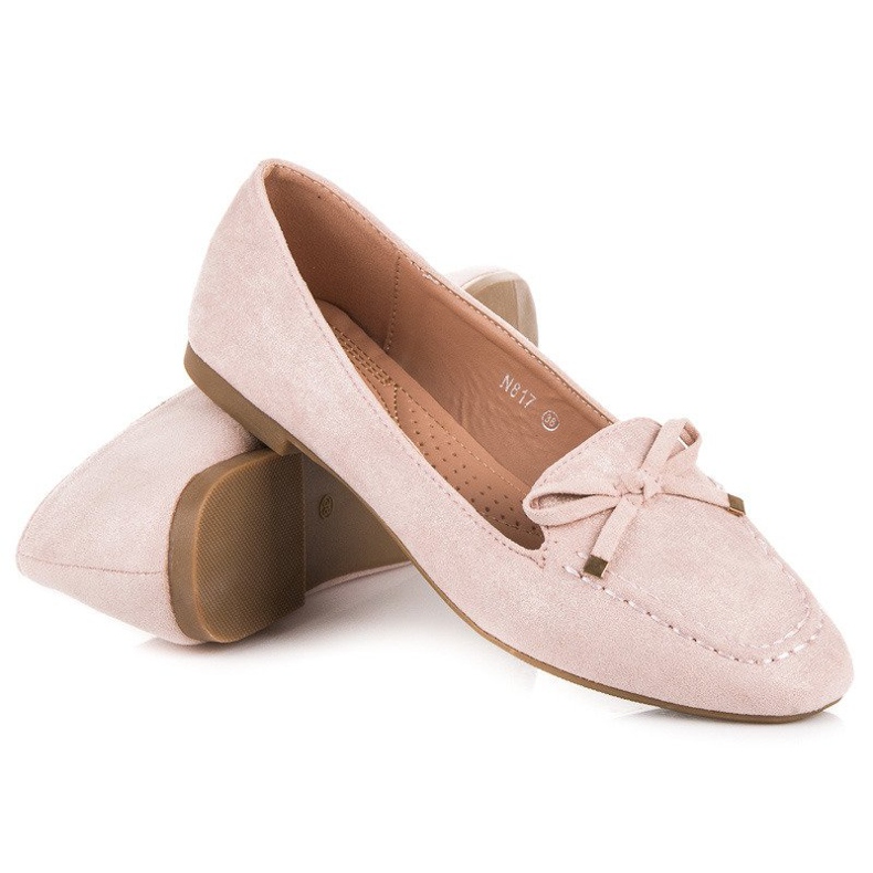 Small Swan Wildleder-Loafer mit Schleife rosa 1
