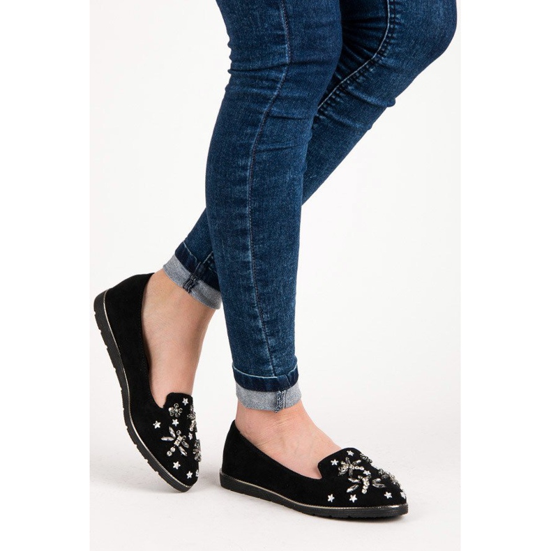 Fama Wildleder-Herren mit Verzierungen schwarz 2