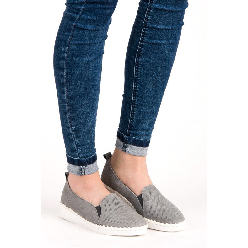 Vinceza-Loafer aus Leder grau 1