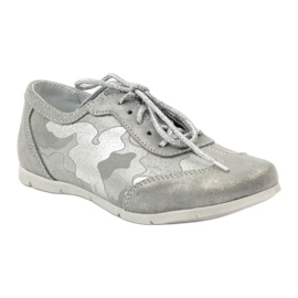 RenBut Ledersportstiefel. Silberspitze -up -Schuhe grau 1