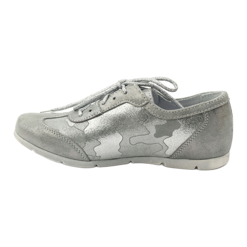 RenBut Ledersportstiefel. Silberspitze -up -Schuhe grau 2