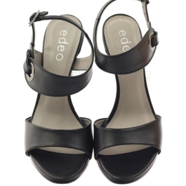 Ledersandalen auf einem Absatz Edeo 3208 schwarz 4