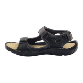 Naszbut 043 Ledersandalen mit Klettverschluss schwarz grau 2