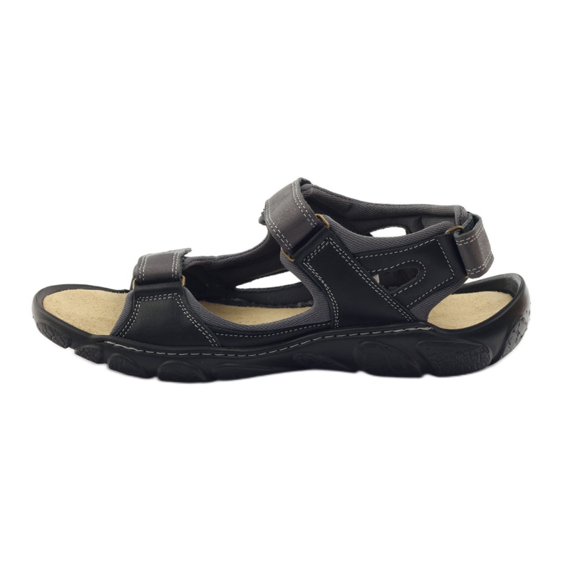 Naszbut 043 Ledersandalen mit Klettverschluss schwarz grau 2