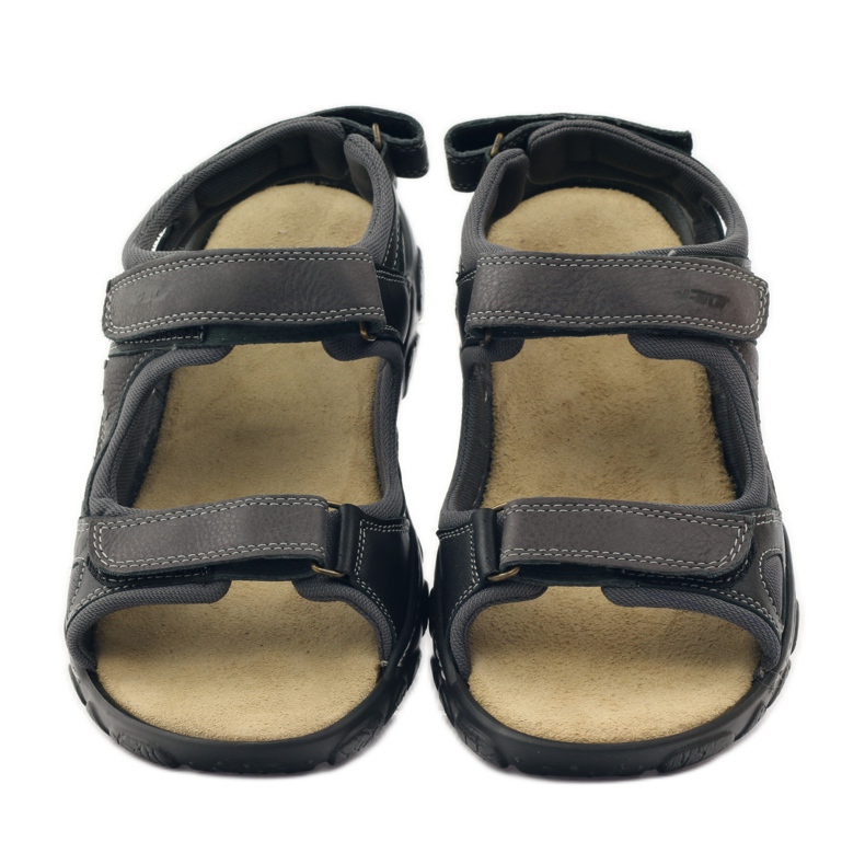 Naszbut 043 Ledersandalen mit Klettverschluss schwarz grau 4
