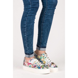 Yes Mile Gebundene Turnschuhe mit Blumen mehrfarbig 1