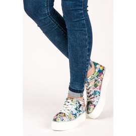 Yes Mile Gebundene Turnschuhe mit Blumen mehrfarbig 2