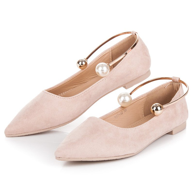 Ballerinas mit Ornament braun 2