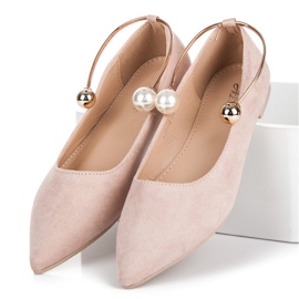 Ballerinas mit Ornament braun 1