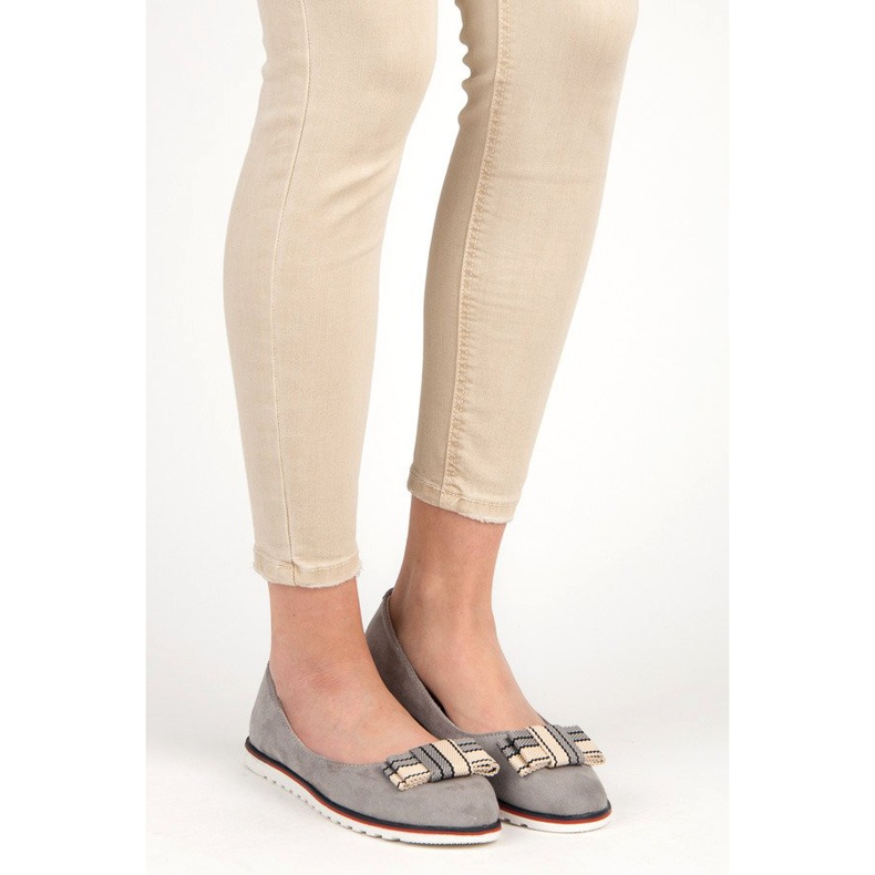 Ballerinas aus Wildleder grau 1