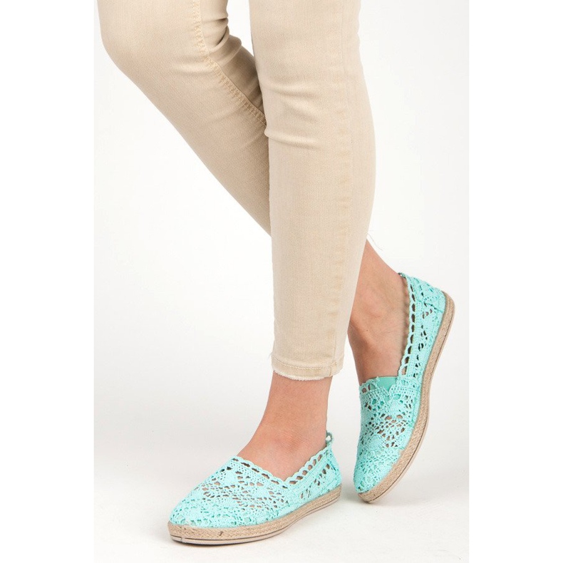 Seastar Mintgrüne Espadrilles aus Spitze 1