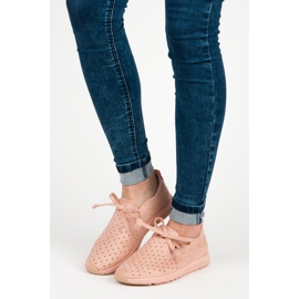 Kylie Durchbrochene Slipons aus Wildleder rosa 1