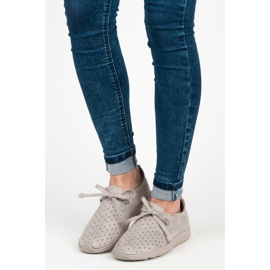 Kylie Durchbrochene Slipons aus Wildleder grau 1