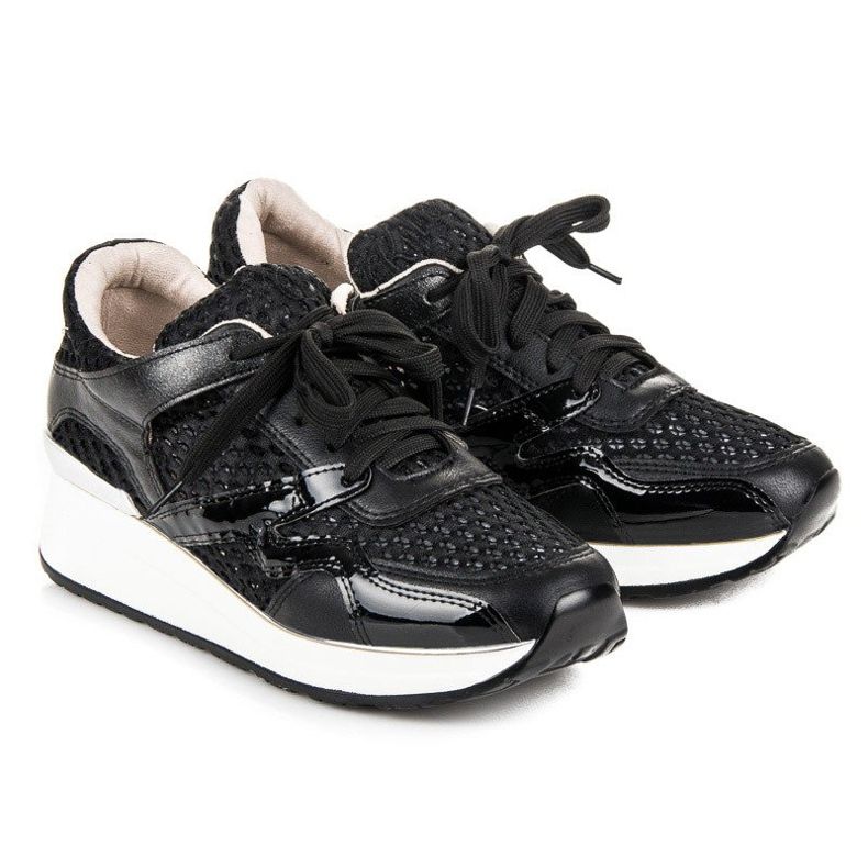 Kylie Schwarze Turnschuhe mit Mesh 1