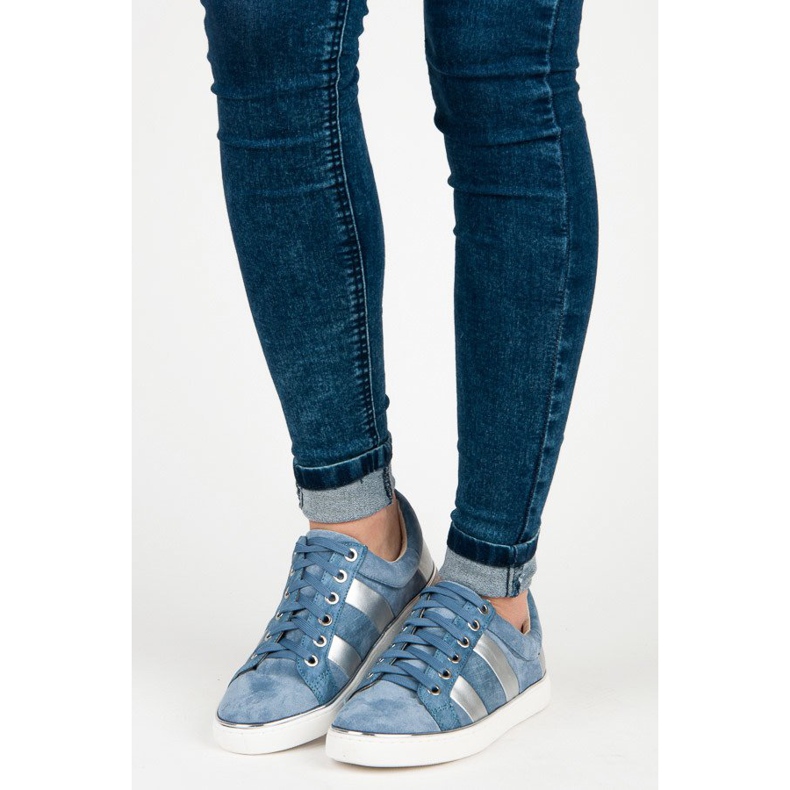 Kylie Gebundene Mode-Turnschuhe blau 1
