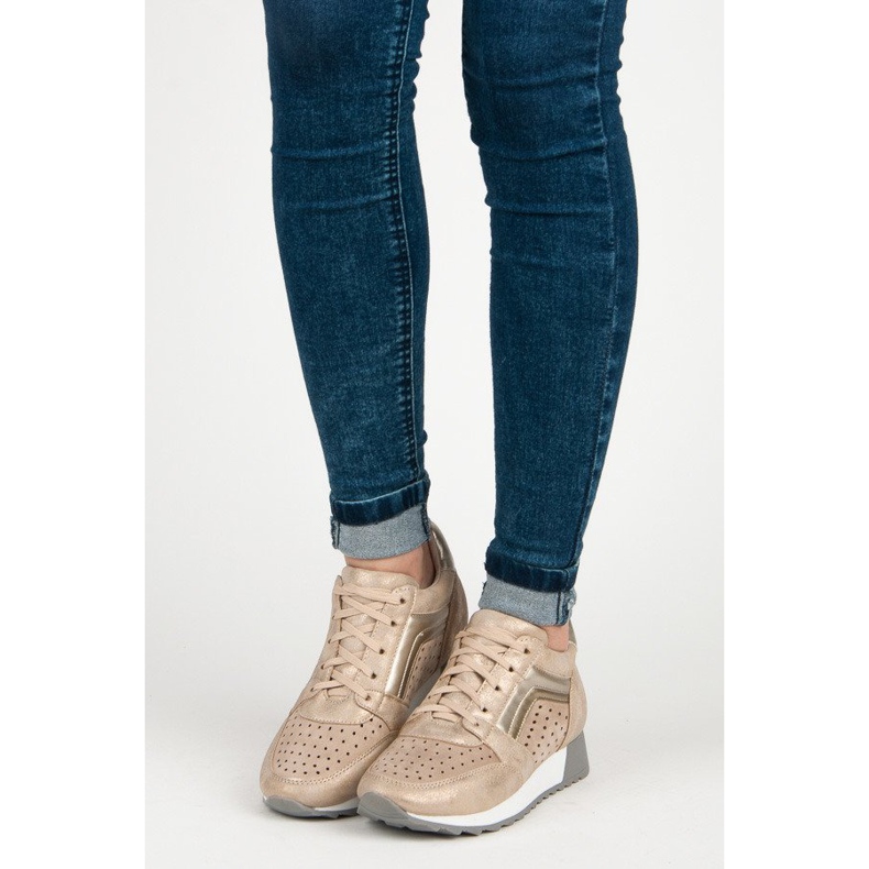 Kylie Modische Sneaker auf der Plattform gelb 1