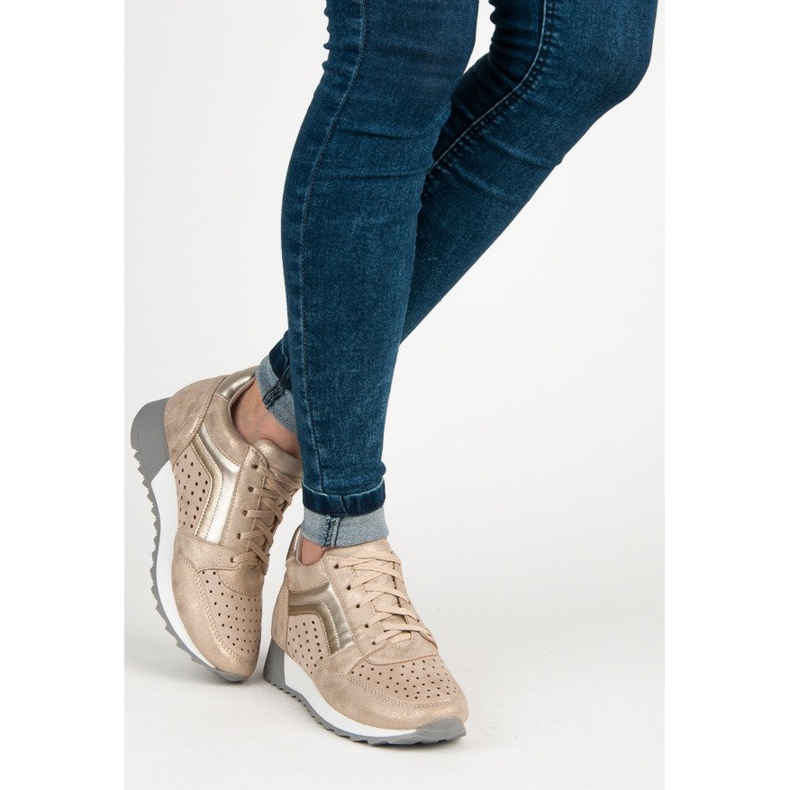 Kylie Modische Sneaker auf der Plattform gelb 2