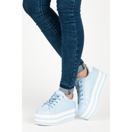 Seastar Schnürschuhe auf der Plattform blau 2