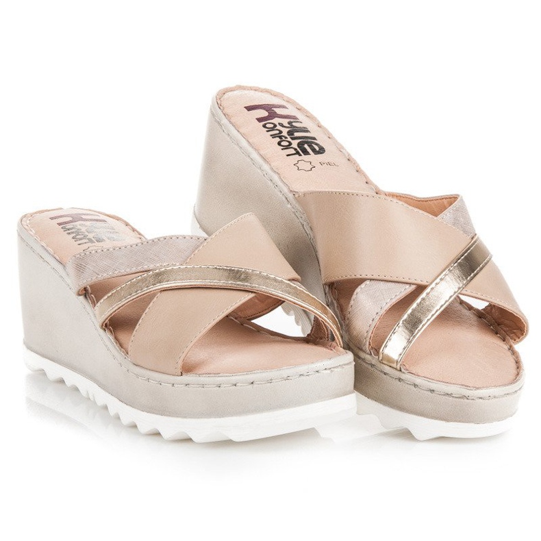 Kylie Keil Hausschuhe braun 1