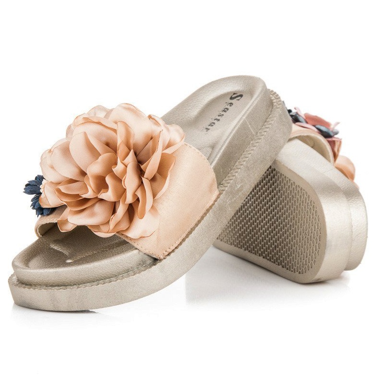 Seastar Blumen Damenhausschuhe gelb 2