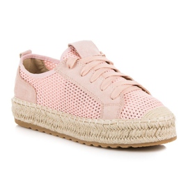 Seastar Durchbrochene Espadrilles auf der Bindung rosa 1
