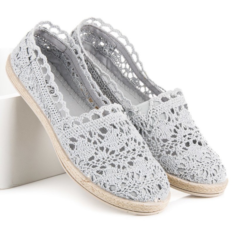 Seastar Espadrilles aus grauer Spitze 1