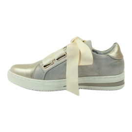 Creepers Leder Innensohle Filippo Schuhe grau golden 2