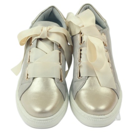 Creepers Leder Innensohle Filippo Schuhe grau golden 4