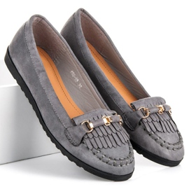 Graue Loafer für Damen 1