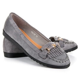 Graue Loafer für Damen 2