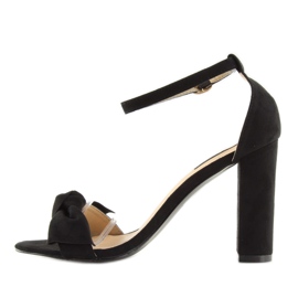 Schwarze Sandaletten mit hohem Absatz 118-11 schwarz 1