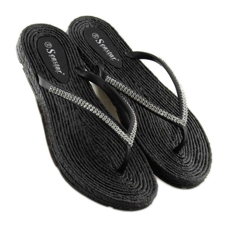 Schwarz CK40P Schwarze Gummi-Flip-Flops 1