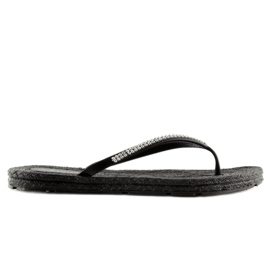 Schwarz CK40P Schwarze Gummi-Flip-Flops 2