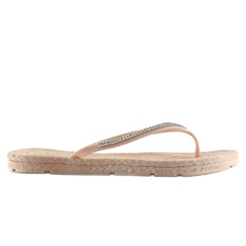 CK40P Nelkenbeige Gummi-Flip-Flops 2