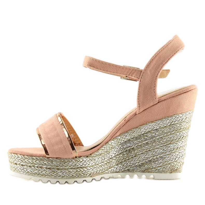 Sandalen, Espadrilles auf rosa Wedges 6823 Pink 1
