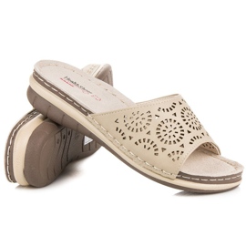 Hasby Durchbrochene Hausschuhe für Damen braun 1