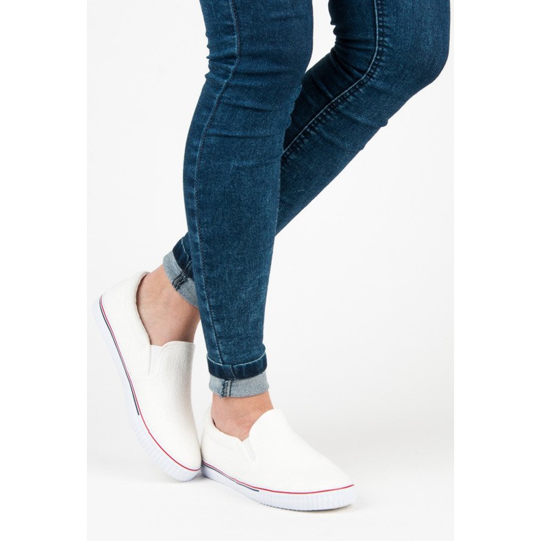 Hasby Slipons aus Stoff weiß 1