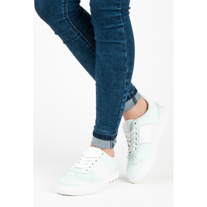 Sport Wildleder Sneakers weiß grün 1