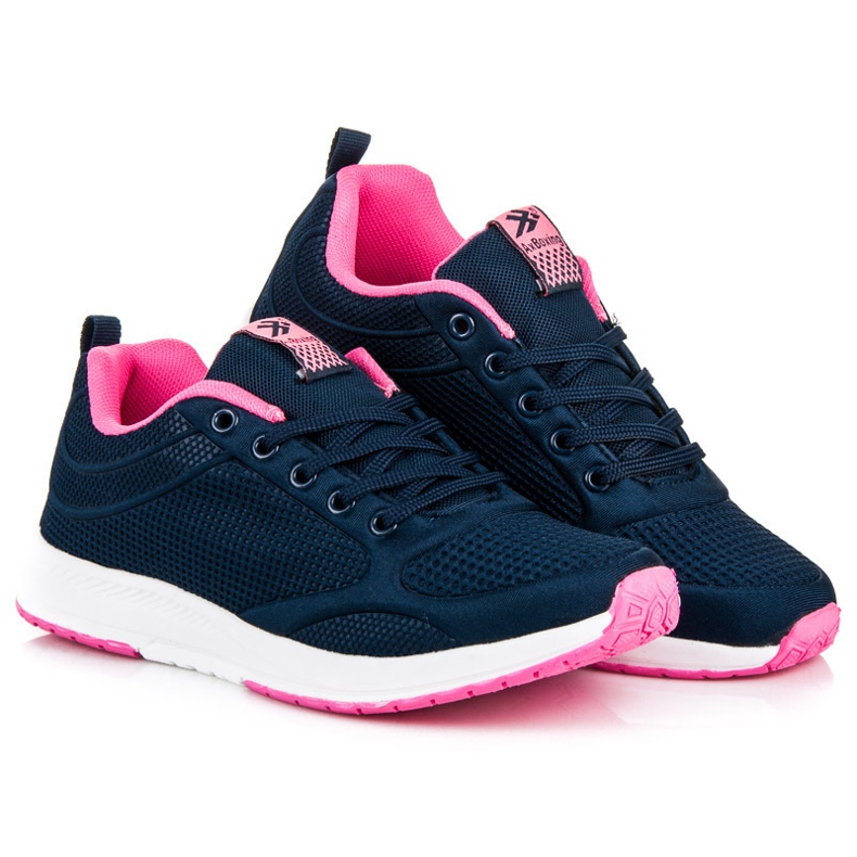 Ax Boxing Marineblaue Textilschuhe rosa 1