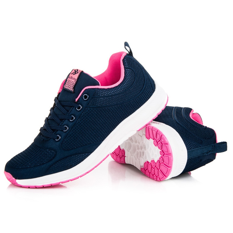 Ax Boxing Marineblaue Textilschuhe rosa 2