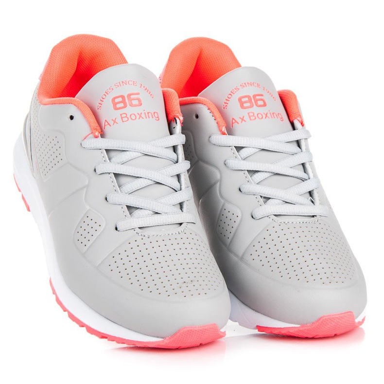 Ax Boxing Graue Sportschuhe für Frauen orange rosa 1